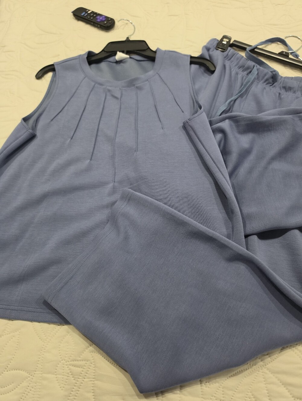 Sleeveless Pajama Set in Dusty Blue